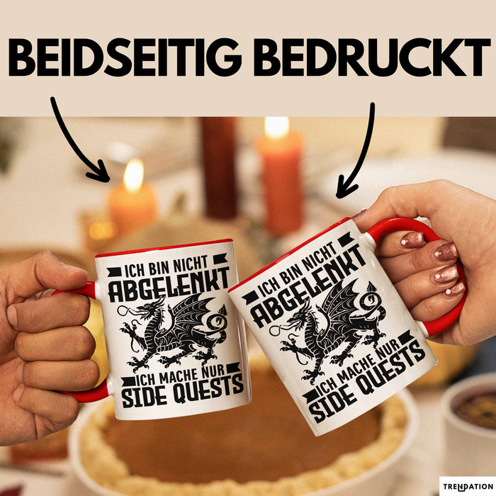 Gaming Tasse Geschenk Ich Bin Nicht Abgelenkt Ich Mache Nur Sidequests Rot Trendation