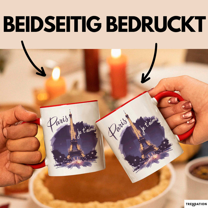 Frankreich Paris Eiffelturm Tasse Geschenk Lustige Geschenkidee Spruch Rot Trendation