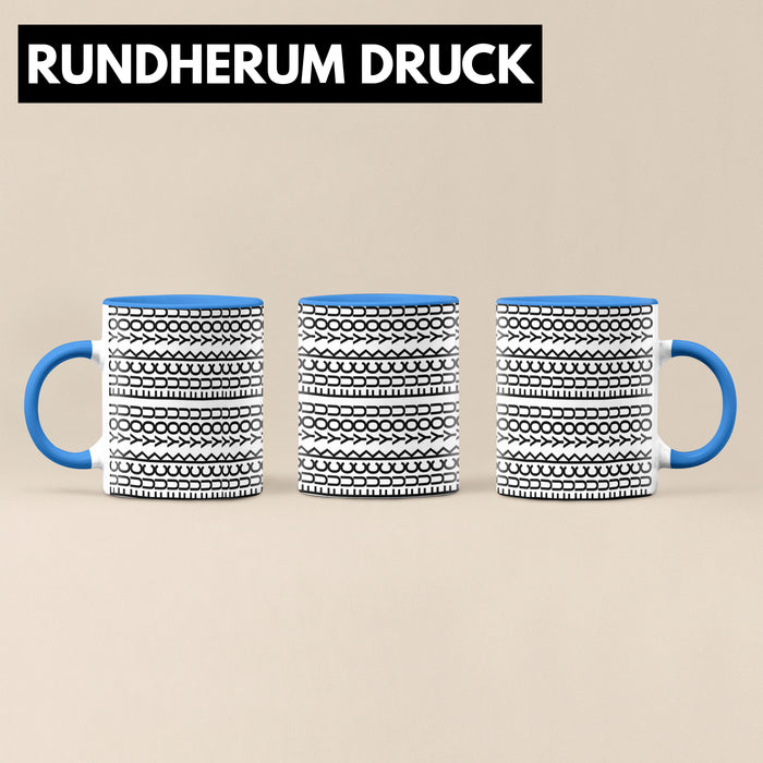 Fuc* You Tasse Lustiges Geschenk Allover-Print Quer Lesen Trendation