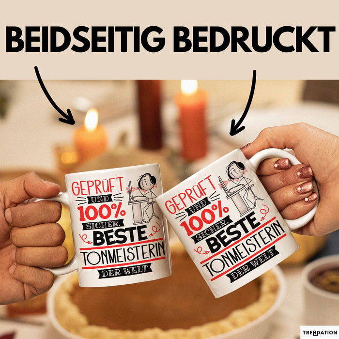 Beste Tonmeisterin Der Welt Tasse Geschenk für Eine Tonmeisterin Geprüft Und Sicher Geschenkidee Geburtstag Weihnachten Weiß Trendation