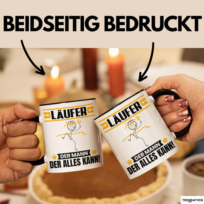 Läufer Tasse Geschenk für Läufer Der Mann Der Alles Kann Geschenkidee zum Geburtstag Schwarz Trendation