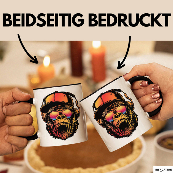 Affe Grafik Tasse Coole Tassen Geschenkidee Jungs Dj Chimpanse Becher Trendation