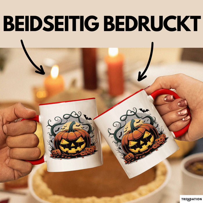 Halloween Tasse Geschenkidee für Grusel Saison Fans Rot Trendation