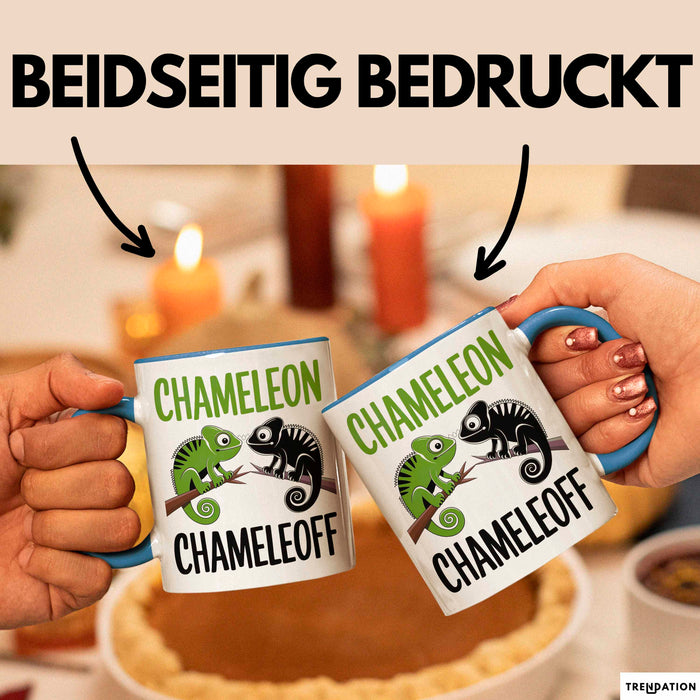 Chamäleon Tier Tasse Geschenk Chamäleon Chamäleoff Reptil Geschenkidee Lustig Blau Trendation