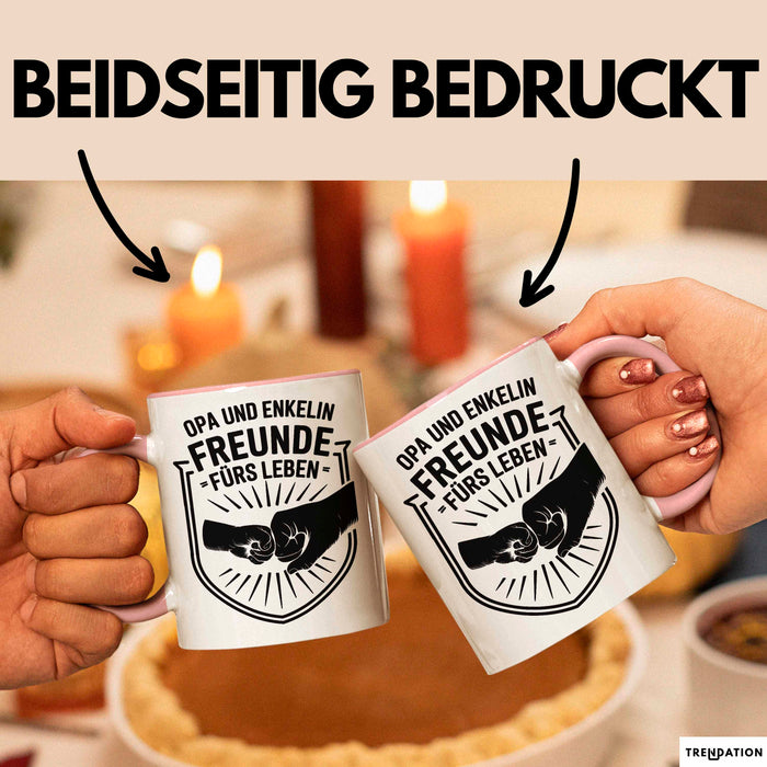 Opa Enkelin Tasse Geschenk Lustige Geschenkidee Spruch Freunde Fürs Leben Rosa Trendation