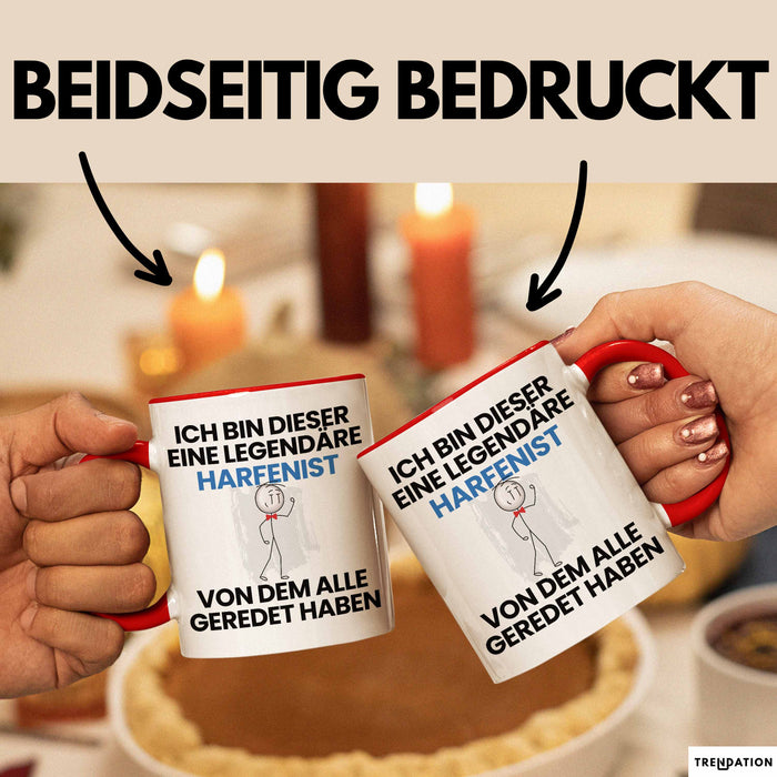 Harfenist Geschenk Tasse Lustige Geschenkidee Geburtstag für Harfenist Ich Bin Dieser Legendäre Harfenist Von Dem Alle Geredet Haben Kaffee-Becher Rot Trendation