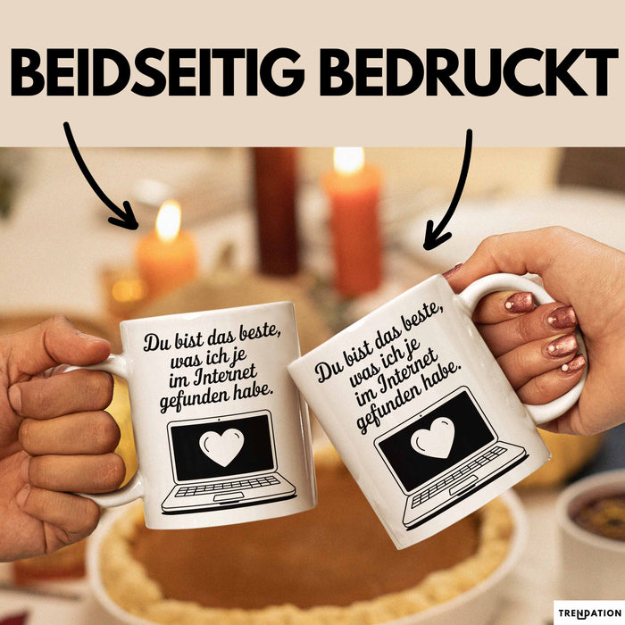 Sarkastischer Sarkasmus Tasse Geschenk Lustige Geschenkidee Spruch Du Bist Das Beste Was Ich Je Im Internet Gefunden Habe Weiß Trendation
