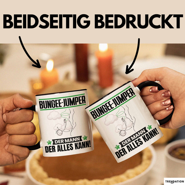 Bungee-Jumper Tasse Geschenk für Bungee-Jumper Der Mann Der Alles Kann Geschenkidee zum Geburtstag Schwarz Trendation