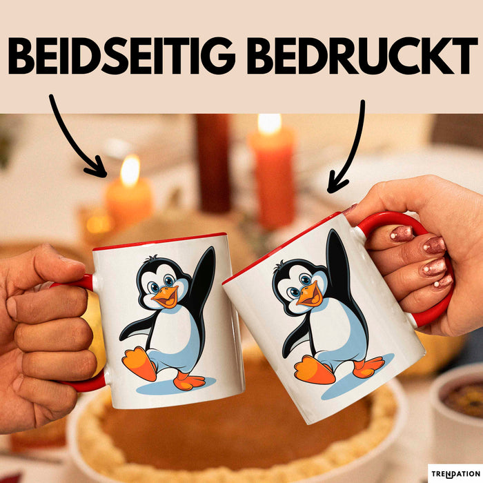 Pinguin Tier Tasse Geschenk Lustige Geschenkidee Spruch Rot Trendation