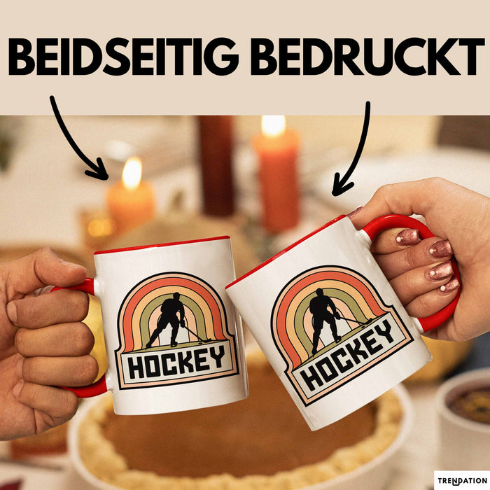 Hockeyspieler Spiel Sport Tasse Geschenk Lustige Geschenkidee Spruch Rot Trendation