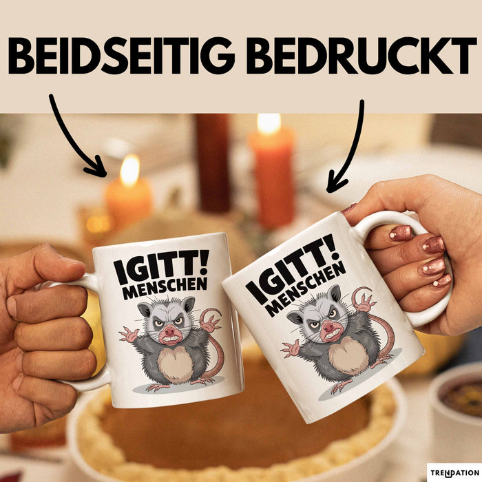 Sarkastischer Sarkasmus Introvertierter Tasse Geschenk Lustige Geschenkidee Spruch Igitt Menschen Weiß Trendation