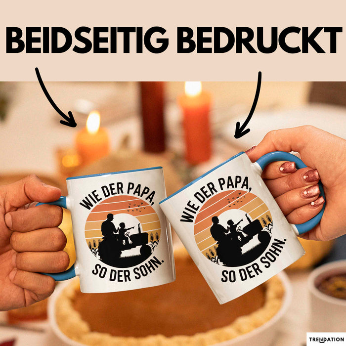 Papa Vatertag Vater Sohn Tasse Becher Geschenk Lustige Geschenkidee Spruch Wie Der Papa So Der Sohn Blau Trendation