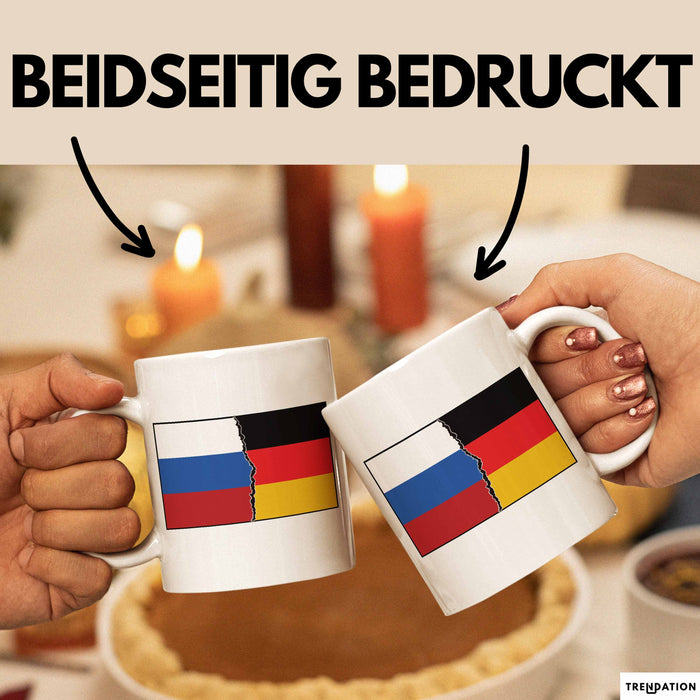 Russe Tasse Geschenk Russland Deutschland Flagge Geschenkidee Weiß Trendation