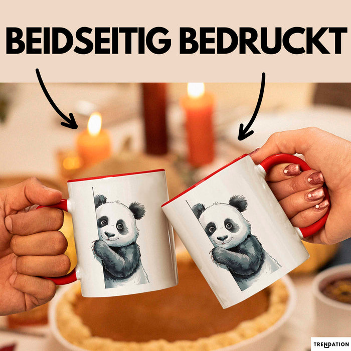 Süßer Panda Tasse Geschenk Lustige Geschenkidee Spruch Rot Trendation