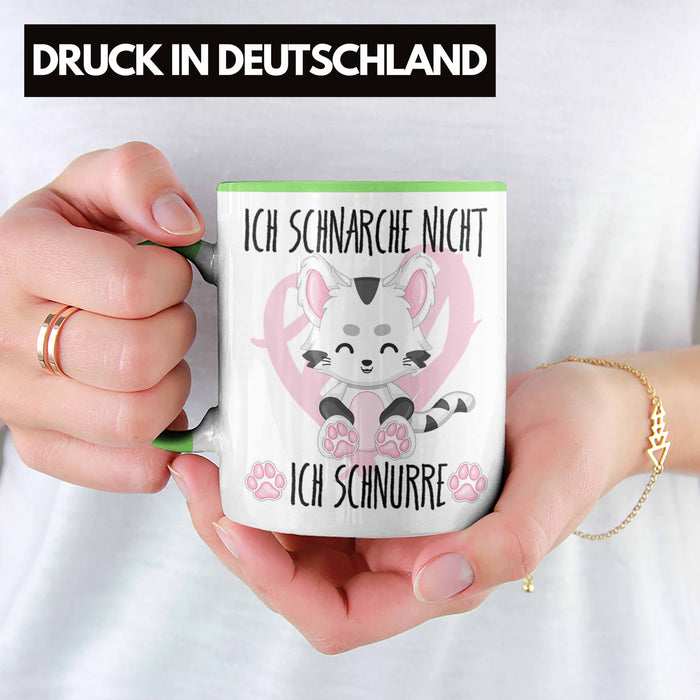 Ich Schnarche Nicht Ich Schnurre Tasse Geschenk Frauen Katzenliebhaber Geschenkidee Blau Trendation