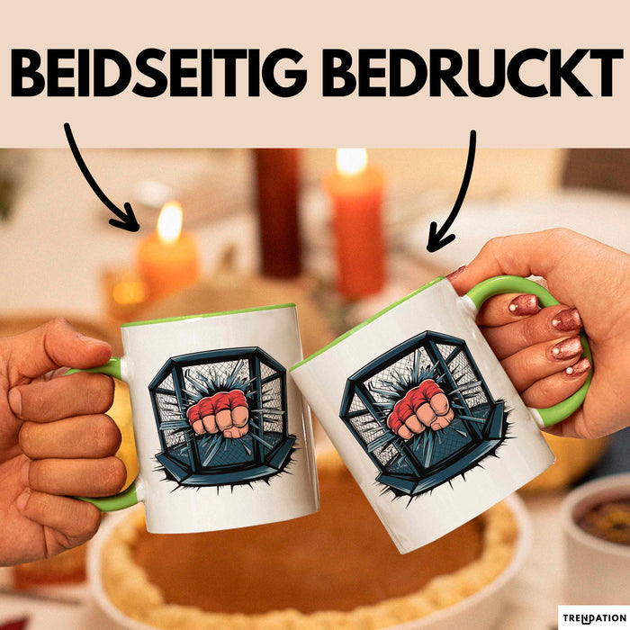 MMA Kämpfer Tasse Geschenkidee für Kampfsport Fans Grün Trendation