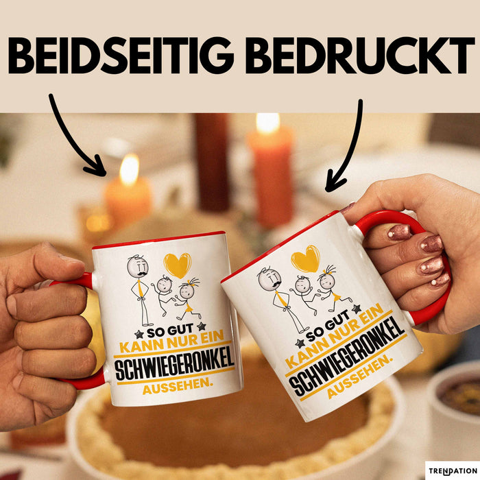 Schwiegeronkel Geschenk Tasse So Gut Kann Nur Ein Schwiegeronkel Aussehen Geschenkidee Kaffee-Becher Rot Trendation