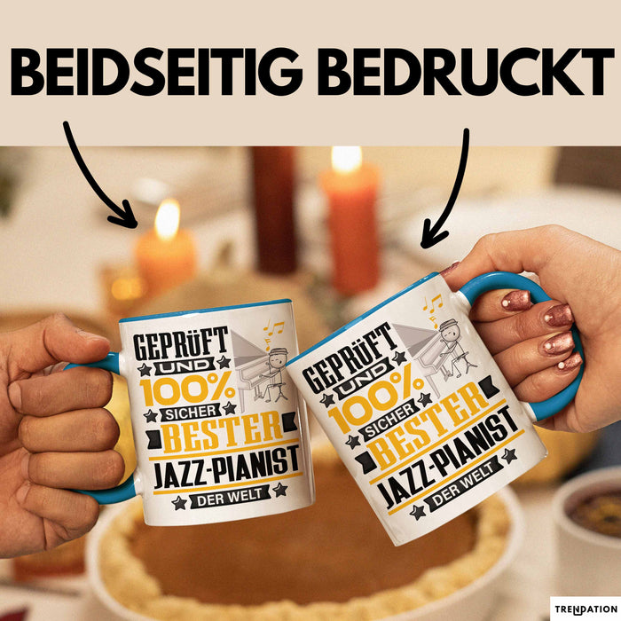Jazz-Pianist Geschenk Lustiger Spruch für Jazz-Pianist Geschenkidee Bester Jazz-Pianist Der Welt Blau Trendation