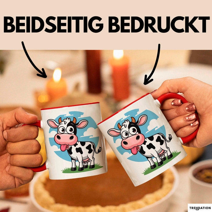 Kuh Liebhaber Tasse Geschenkidee Bauernhoftier Fan Lustiger Geschenkidee Lustig Rot Trendation