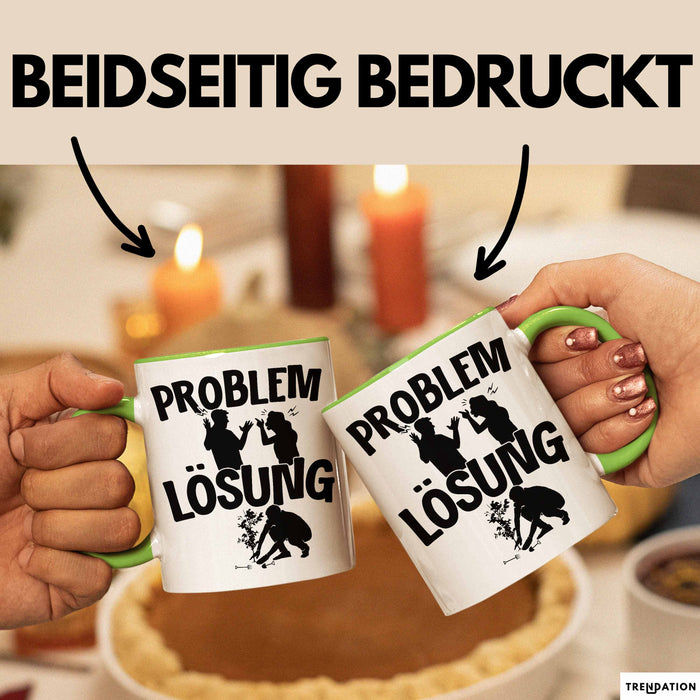 Gärtner Tasse Geschenk für Hobbygärtner Landschaftsgärtner Männer Geschenkidee Problem und Lösung Gartenarbeit Grün Trendation