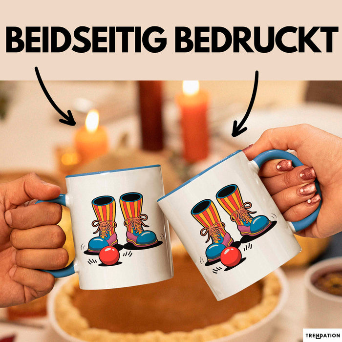 Clown Tasse Geschenkidee für Zirkus und Humorliebhaber Blau Trendation