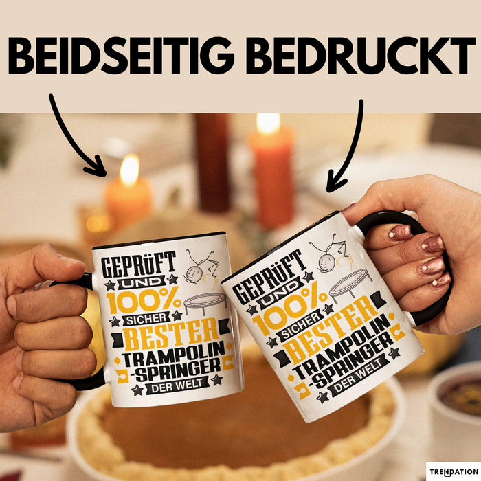 Trampolinspringer Geschenk Lustiger Spruch für Trampolinspringer Geschenkidee Bester Trampolinspringer Der Welt Schwarz Trendation