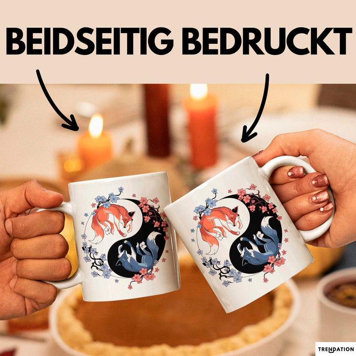 Fuchs Tierliebhaber Tasse Geschenk Lustige Geschenkidee Spruch Japanischer Kitsune Fuchs Weiß Trendation