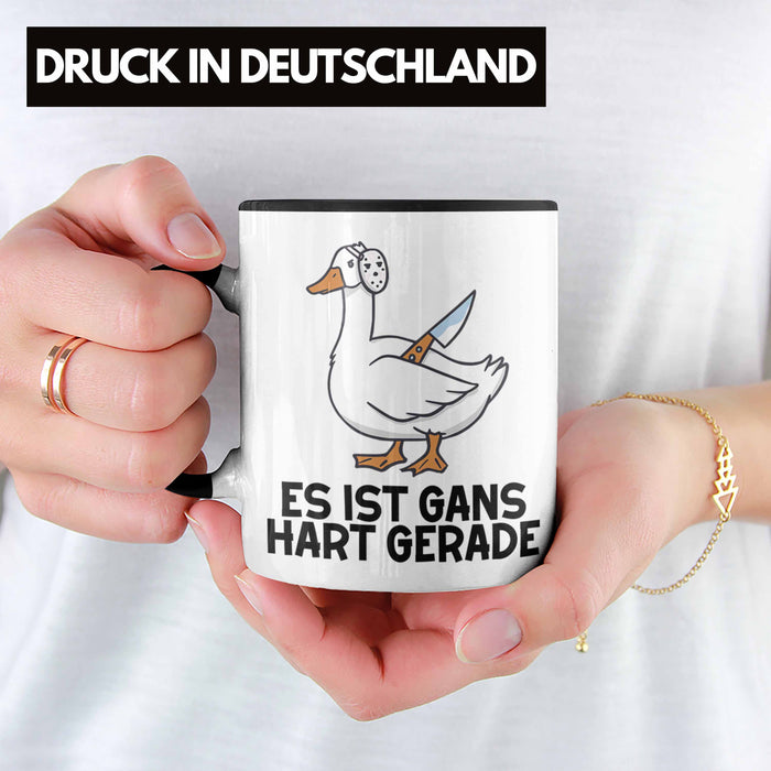 Dank Meme Tasse Ganz Gans Besitzer Wortspiel Es Ist Gans Hart Gerade Geschenkidee Depressionen Schwarz Trendation