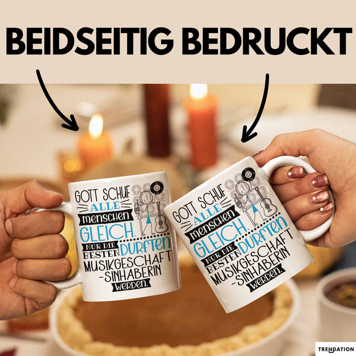 Musikgeschäftsinhaberin Geschenk Becher Tasse Gott Schuf Alle Menschen Gleich Nur Die Besten Durfeten Musikgeschäftsinhaberin Werden Geschenkidee Lustig Weiß Trendation