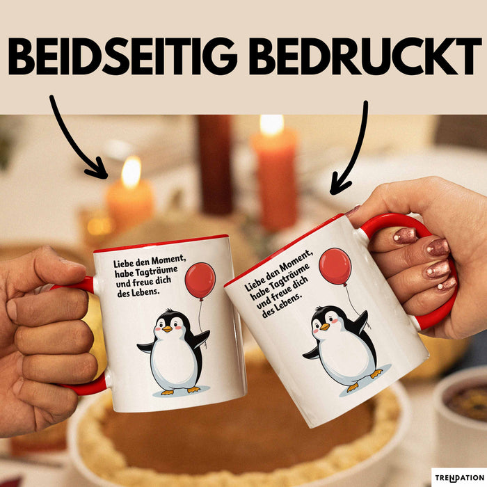 Büroarbeit Kollege Abschied Tasse Geschenk Lustige Geschenkidee Spruch Liebe Den Moment Habe Tagträume Und Freue Dich Des Lebens Rot Trendation