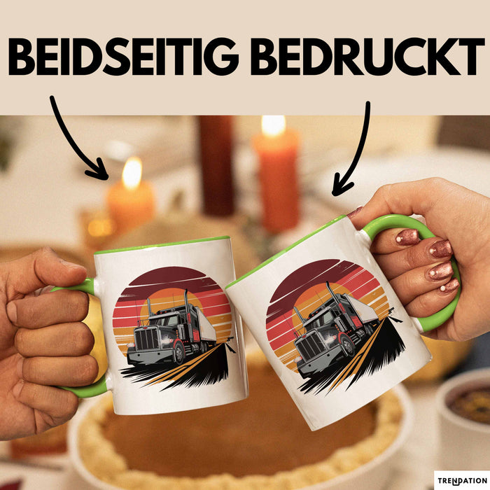 Lkw Fahrer Tasse Geschenkidee für Trucker Lustiger Spruch Grün Trendation