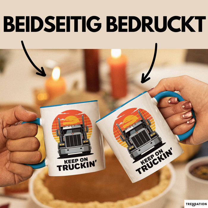 LKW Fahrer Tasse Geschenk Lustige Geschenkidee Spruch Für Straßen Krieger Blau Trendation
