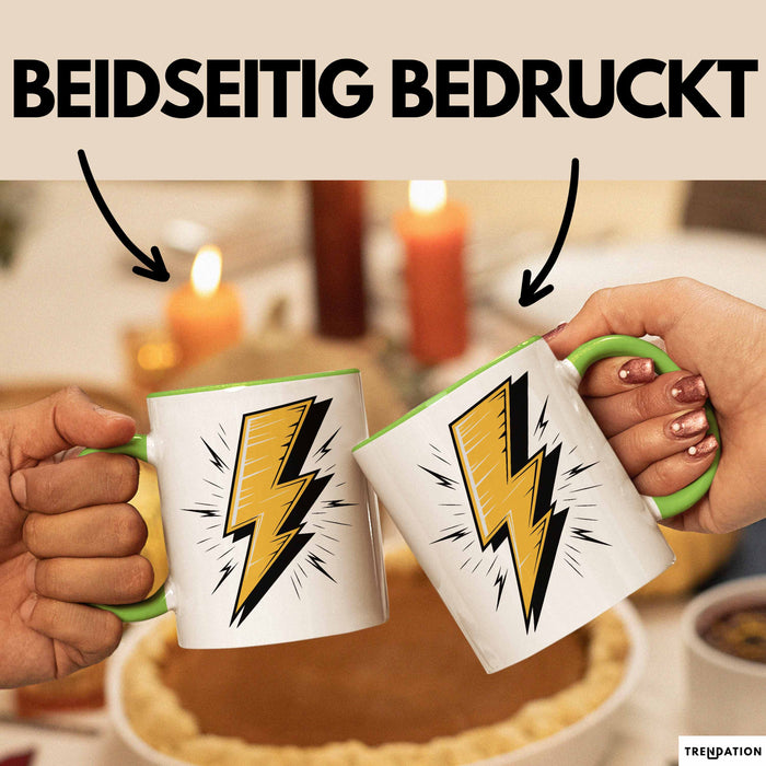 Elektriker Tasse Geschenkidee für Elektrotechniker Grün Trendation