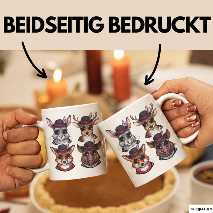 Jäger Tasse Geschenk Hase Wildschwein Fuchs Geschenkdiee Jagd Weiß Trendation