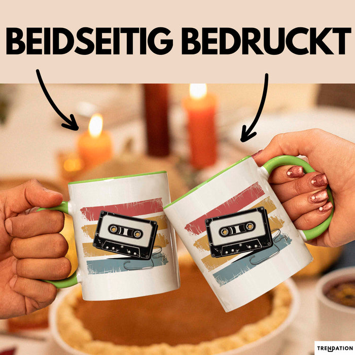 Retro Vintage Kassette Tasse Geschenk Lustige Geschenkidee Spruch Grün Trendation