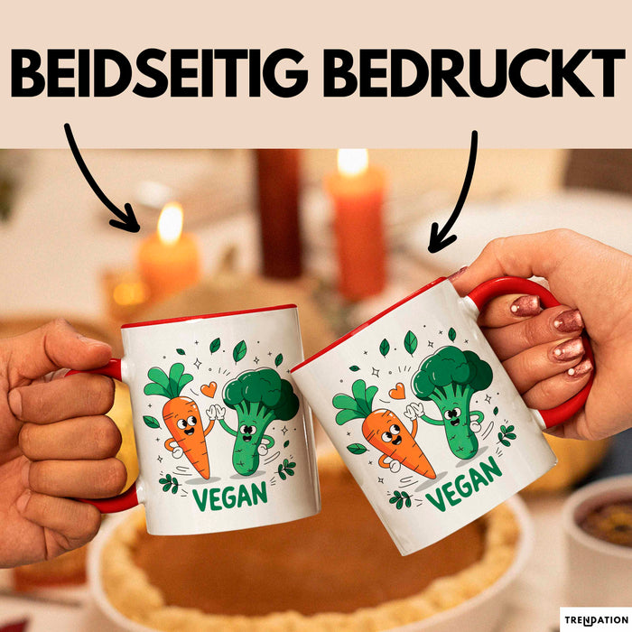 Veganer Tasse Geschenk Lustige Geschenkidee Spruch Für Pflanzliche Ernährung Fans Rot Trendation