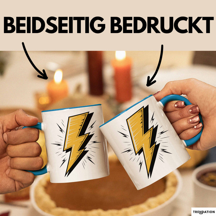 Elektriker Tasse Geschenkidee für Elektrotechniker Blau Trendation