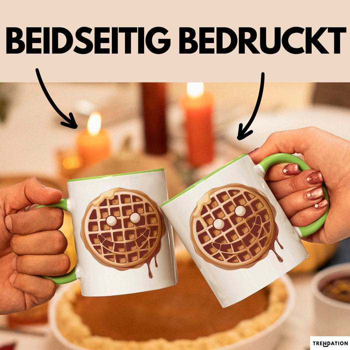 Waffel Liebhaber Tasse Geschenkidee für Sirup Fan Frühstück Grün Trendation