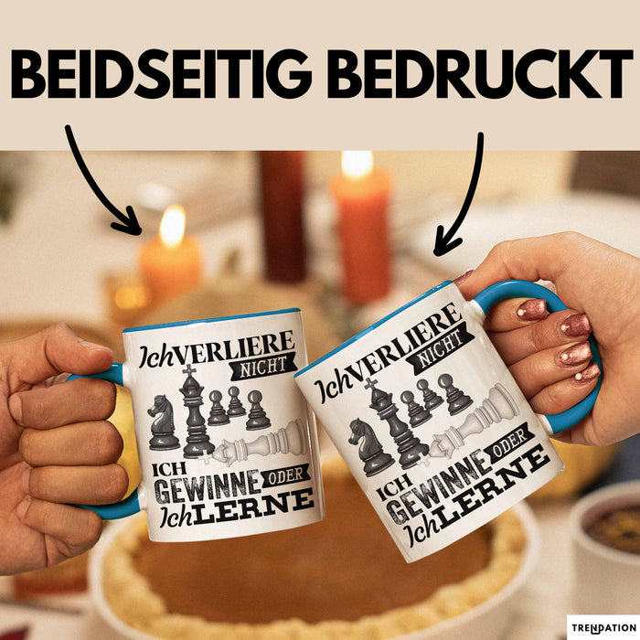 Schach Tasse Geschenk Ich Verliere Nicht Gewinnen Lernen Spruch Geschenkidee Blau Trendation