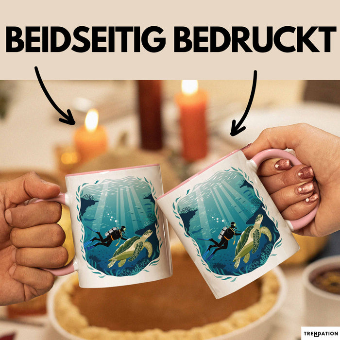 Taucher Tasse Geschenkidee für Tauch Enthusiasten Rosa Trendation