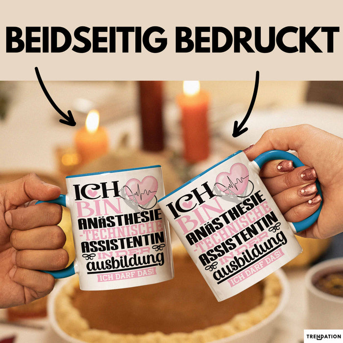 Anästhesietechnische Assistentin Ausbildung Start Geschenk Tasse Ich Bin Anästhesietechnische Assistentin In Der Ausbildung Ich Darf Das Kaffee-Becher Geschenkidee Blau Trendation
