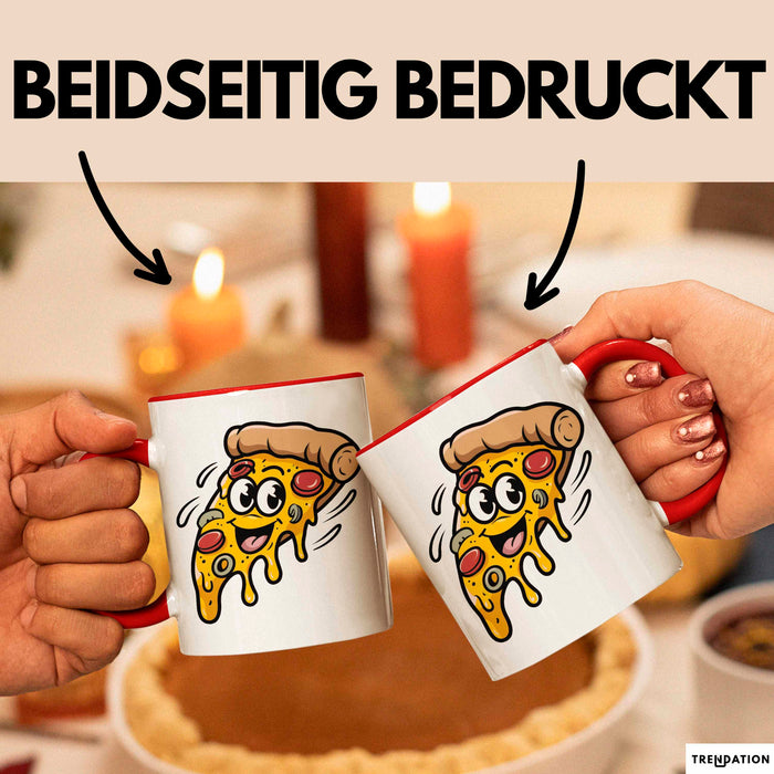 Pizzaliebhaber Tasse Geschenkidee für Pizza Slice Süchtige Rot Trendation
