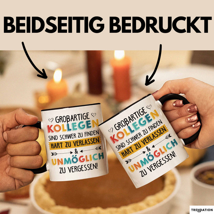 Büroarbeit Kollege Tasse Geschenk Lustige Geschenkidee Spruch Großartige Kollegen Sind Schwer Zu Finden Trendation