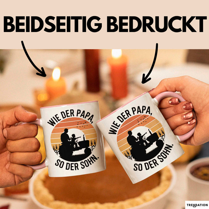 Papa Vatertag Vater Sohn Tasse Becher Geschenk Lustige Geschenkidee Spruch Wie Der Papa So Der Sohn Rosa Trendation