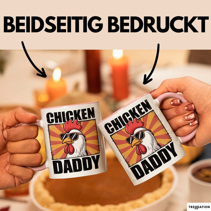 Huhn Tier Bauer Tasse Becher Geschenk Lustige Geschenkidee Spruch Hühnerpapa Rosa Trendation