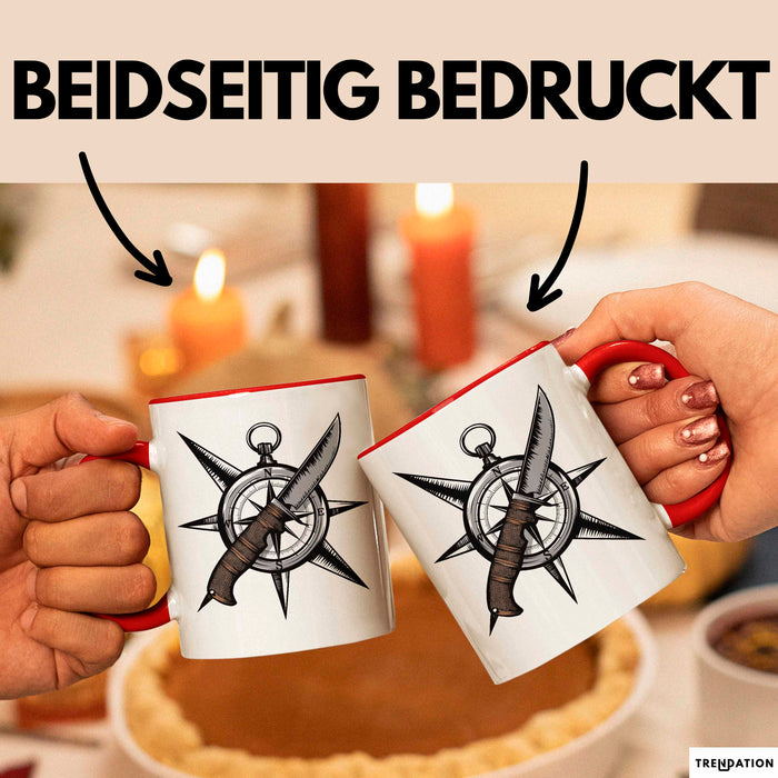 Survivalist Tasse Geschenkidee für Prepper und Outdoor Fans Rot Trendation