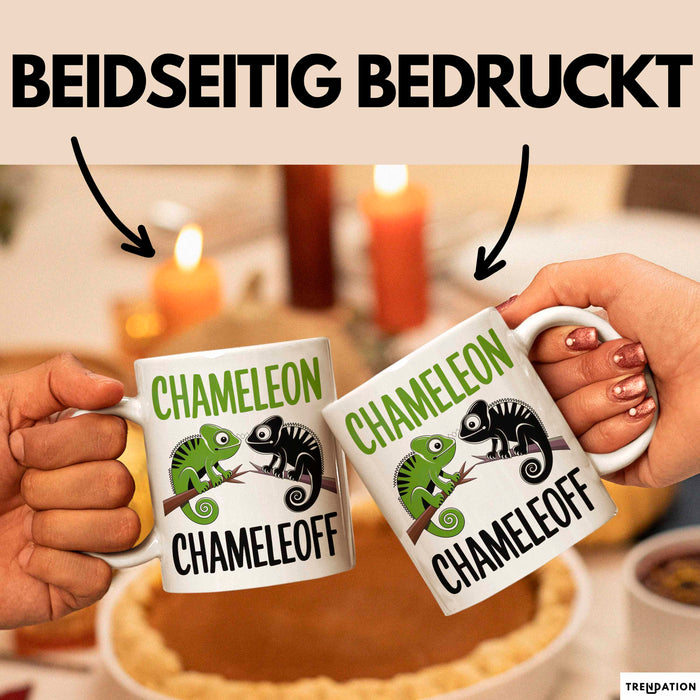 Chamäleon Tier Tasse Geschenk Chamäleon Chamäleoff Reptil Geschenkidee Lustig Weiß Trendation