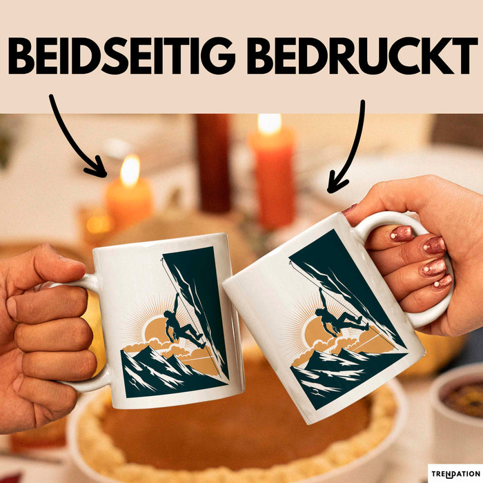 Kletterer Tasse Geschenkidee für Abenteuersuchende Weiß Trendation