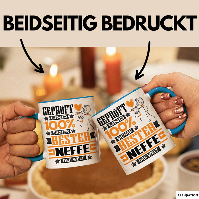 Neffe Geschenk Lustiger Spruch für Neffe Geschenkidee Bester Neffe Der Welt Blau Trendation