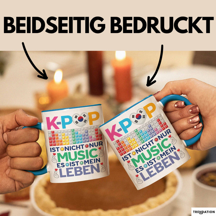 KPop Tasse Geschenk Musik Leben Spruch Geschenkidee für Fans Blau Trendation